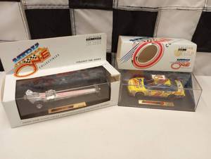 lot 697 image: Mark One Collectibles 143rd Scale Ramcharger Dragster & Jeff Burton #9 Die Cast Car
