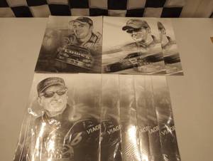 lot 938 image: 11X 14 Artist Renderings of Nascar Drivers