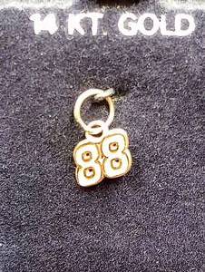 lot 177C image: Nascar #88 Dale Jarrett 14K Gold Pendant or Charm