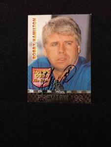 lot 976 image: Autographed Bobby Hamilton Press Pass Trading Card