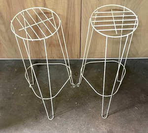 lot 76 image: Pair of White Metal Plant Stands