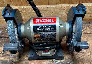 lot 88 image: Ryobi 6 Inch Thin Line Bench Grinder