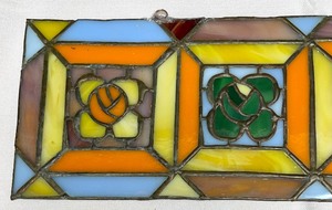 lot 93 image: Sensational Vintage Stained Glass Decor