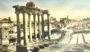 lot 96 image: Vintage Framed Print of the City Scape of Rome