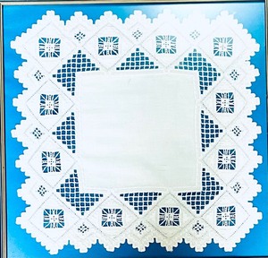 lot 101 image: Framed Hardanger Linen