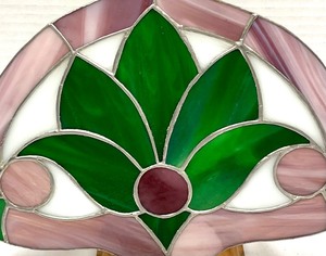 lot 108 image: Stellar Stained Glass Art with a Wooden Base