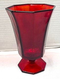 lot 136 image: Pair of Vintage Ruby Red Vases
