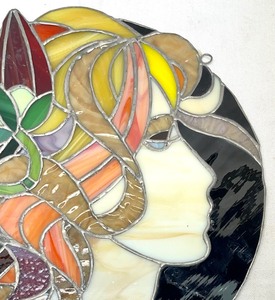 lot 68A image: Fancy Lady Stained Glass Art