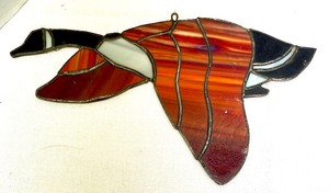 lot 124A image: Stained Glass Goose, Duck, Unicorn, Penguin and Bunny