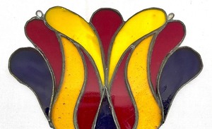 lot 58A image: Fantastic Floral Stained Glass Art