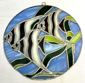 lot 142 image: Fun Fish Themed Stained Glass Art Figurines