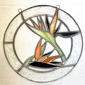 lot 144 image: Pair of Stunning Circular Stained Glass Art