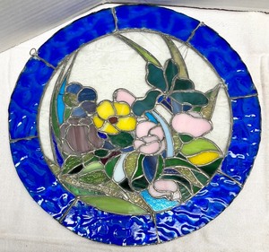 lot 146 image: Grouping of Imperfect Stained Glass Decor