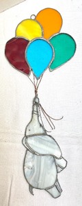 lot 148 image: Grouping of Stained Glass Decor with Imperfections