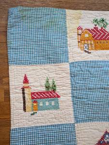 lot 18 image: Vintage Needlepoint Baby Quilt