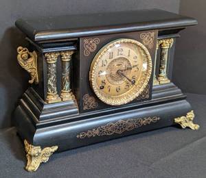 lot 33 image: Antique Ingraham Mantel Clock