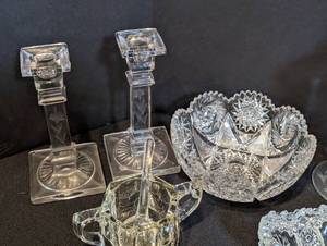 lot 59 image: Vintage CutPressed Glassware