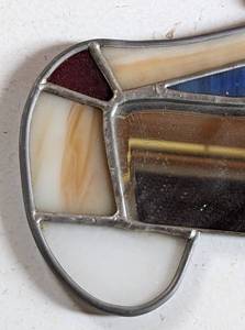 lot 181 image: Small Stained Glass Wall Mirror