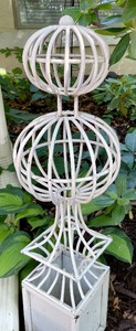 lot 15 image: White Metal Topiary
