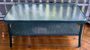 lot 54 image: Three Glass Top Tables and a Bench