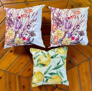 lot 56 image: Three of Floral Accent Pillows