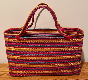 lot 88 image: Striped Woven Tote Bag