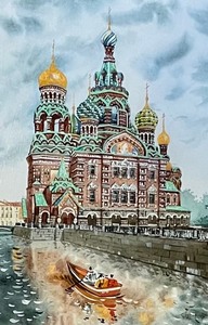 lot 91 image: The Church of Our Savior on Spilled Blood in St. Petersburg, Russia Framed Print
