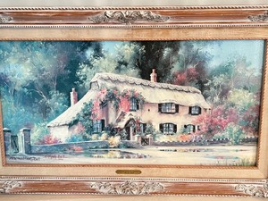 lot 10 image: Framed Canvas Print by Marty Bell of the Pangbourne on Thames