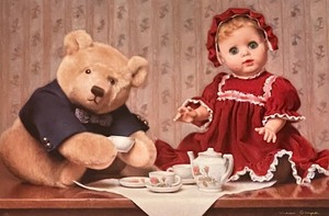 lot 132 image: Tea for Three Limited Edition Framed Print by Jean Grapp