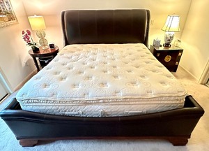lot 25A image: King Size Leather Bed Frame