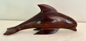 lot 72 image: Carved Wooden Dolphin Figurine