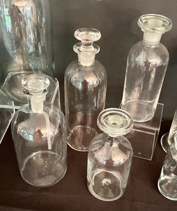 lot 40A image: Variety of Decorative Pharmaceutical Style Jars with Lids