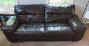 lot 12 image: Faux Leather Sofa