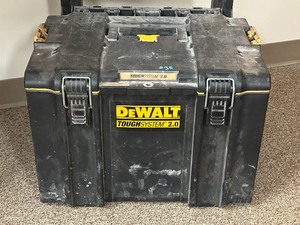 lot 39 image: DeWalt Rolling Tool Storage Tote With Pull-Out Handle