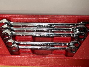 lot 58 image: Snap-On 5-Piece Ratcheting Wrench Set, 716-34