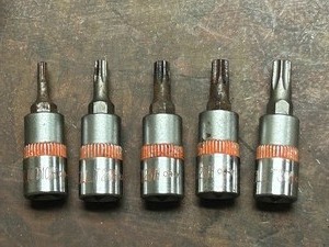 lot 79 image: 9-Piece Chrome-Vandium Torx Socket Set, T10H - T55H