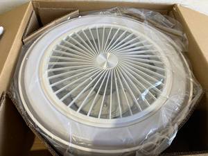lot 111 image: POWROL Bladeless White Ceiling Fan with Light and Remote Control