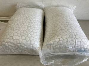 lot 130 image: Supa Modern Set of Two Cooling Gel Bamboo Shredded Memory Foam Queen Size Pillows