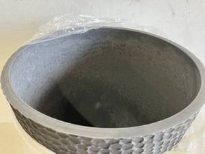 lot 133 image: LA Jolie Muse 20 inch Tall IndoorOutdoor Charcoal Honeycomb Pattern Planter