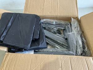 lot 135 image: SunyesYo 4 ft. Black Iron Outdoor Firewood Rack with Waterproof Cover