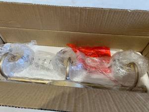 lot 141 image: 3-Light Gold Bathroom Vanity Wall Fixture