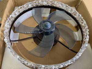 lot 188 image: QUMFIXPU 20 Round Flush Mount Ceiling fan with Light