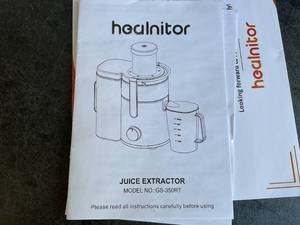 lot 221 image: Healnitor 1000W 3-Speed LED Centrifugal Vegetable and Fruit Juicer Machine