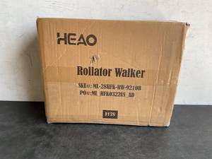 lot 232 image: HEAO Blue Aluminum Foldable Rollator Walker with Shock Absorber