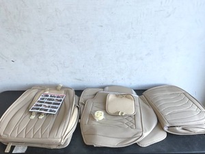 lot 235 image: KVS Beige Leather Universal Fit Waterproof Car Seat Covers