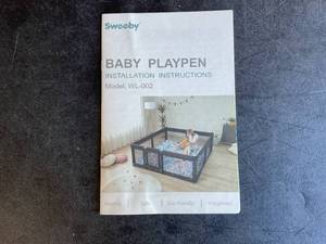 lot 244 image: Sweeby Dark Grey Baby Playpen with Gate and Zippered Door