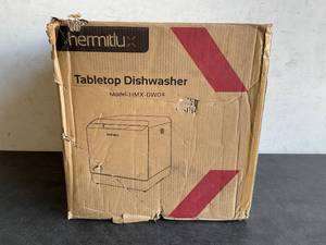 lot 248 image: Hermitlux White Countertop Dishwasher with 5 Washing Programs