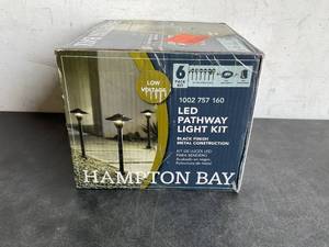 lot 278 image: Hampton Bay 6-Pack of Low-Voltage 30-Watt Integrated LED Outdoor Black Landscape Path Light Kit