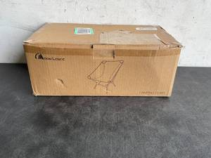 lot 286 image: MOON LENCE Black Folding Portable Lightweight Camping Chair with Side Pocket