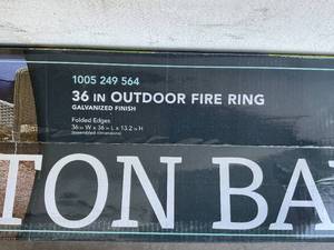 lot 309 image: Hampton Bay 36 inch Round Galvanized Steel Wood Burning Fire Ring